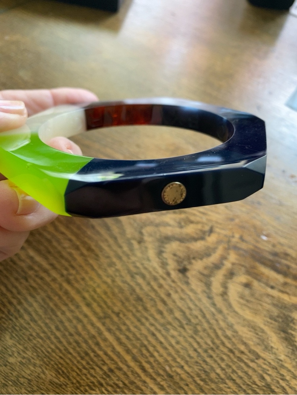 Marc by Marc Jacobs Faceted Colorblock Resin Bangle Bracelet